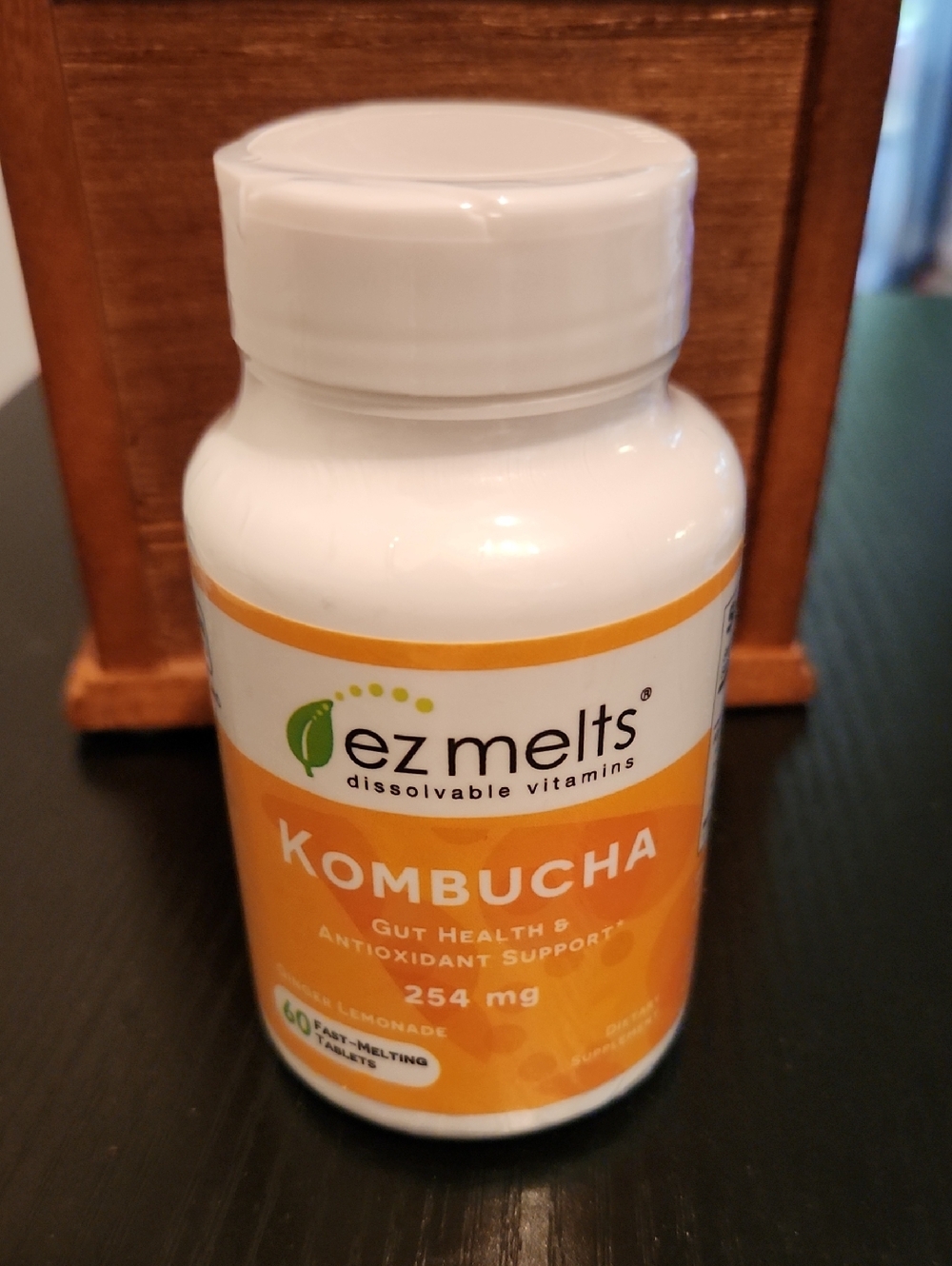 ez melts Kombucha Dissolvable Vitamins - Orange White Bottle